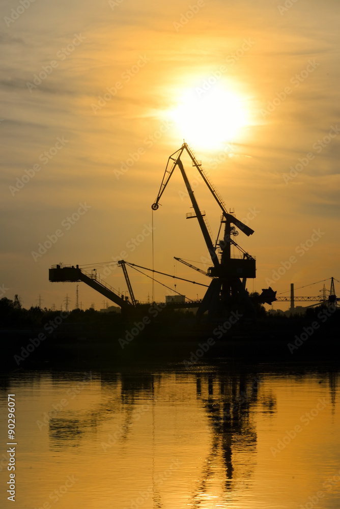  Industrial area with cranes