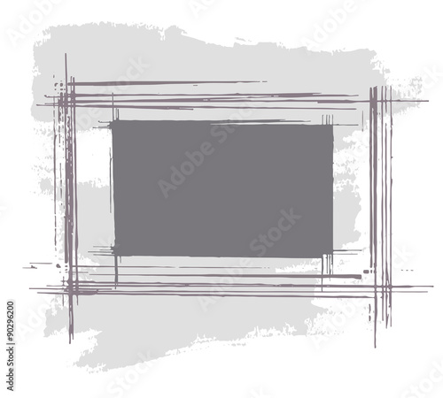 Hand drawn vector elegant frame on white background. Retro design.