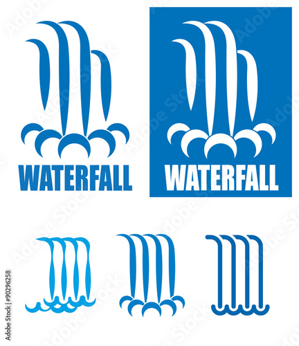 waterfalls logo set
