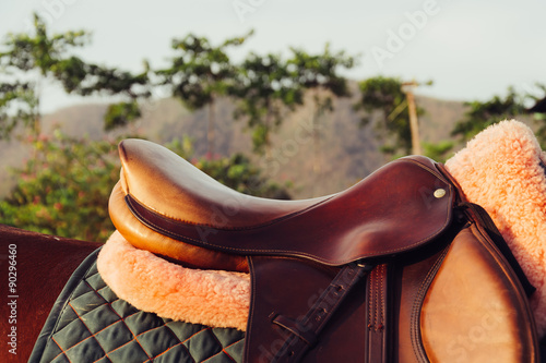 horse saddle - soft focus with film filter