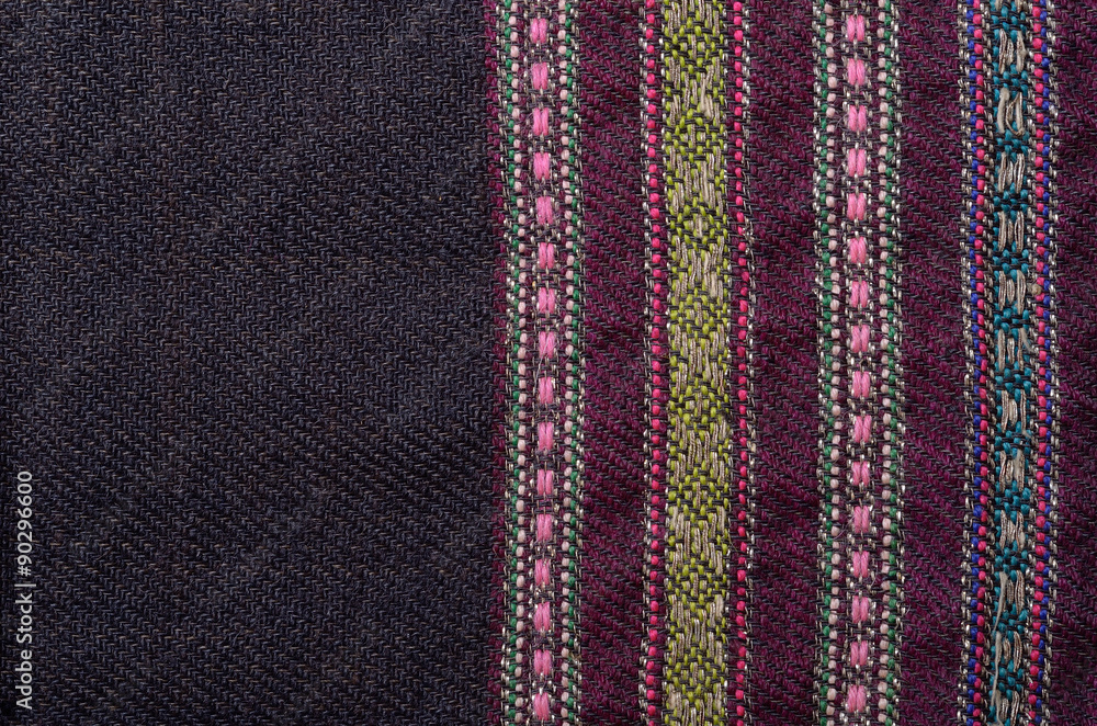 Close-up of the homespun woolen