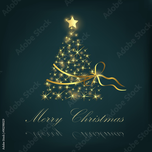 Christmas tree with ribbon
