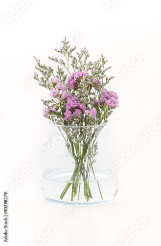 statice flower bouquet  on white background