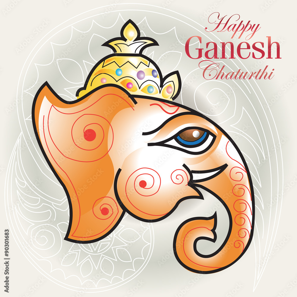 Modern Ganesha art with ganesh chaturthi background Stock ...