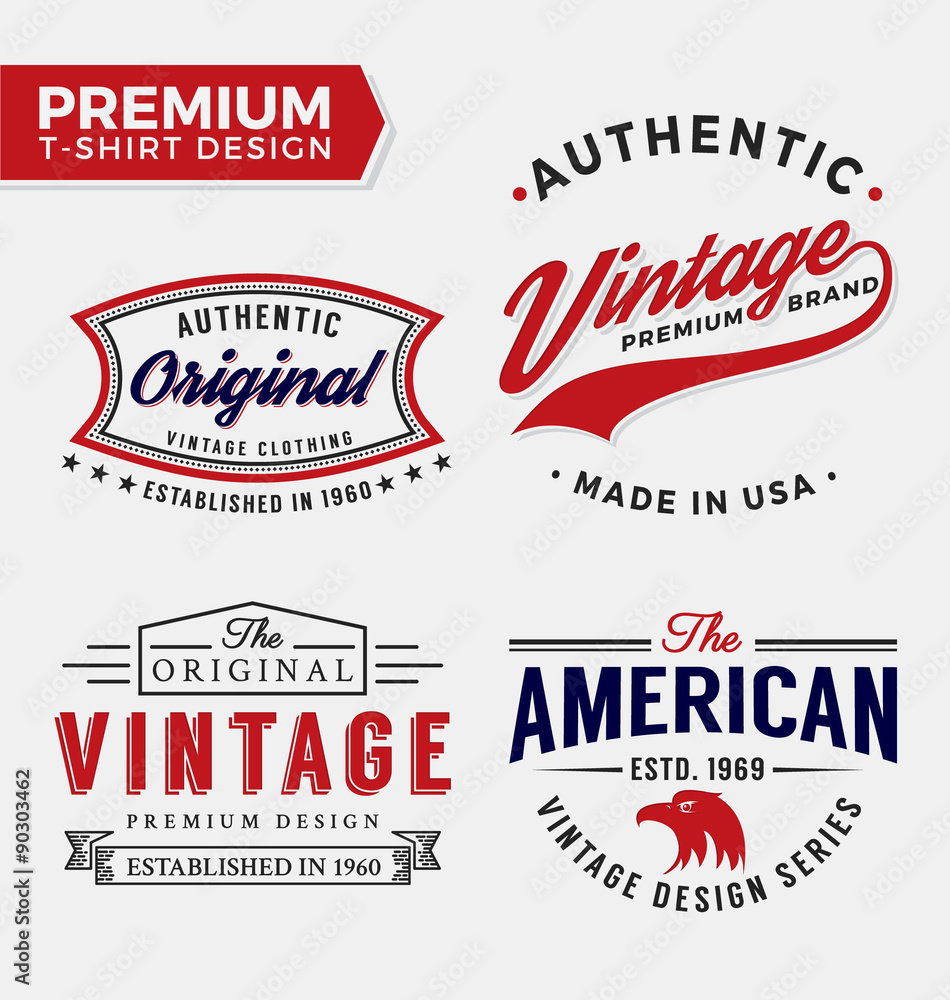Set Of Premium Apparel T-Shirt Design. Vector illustration Set Of Premium Apparel T-Shirt Design. Vector illustration