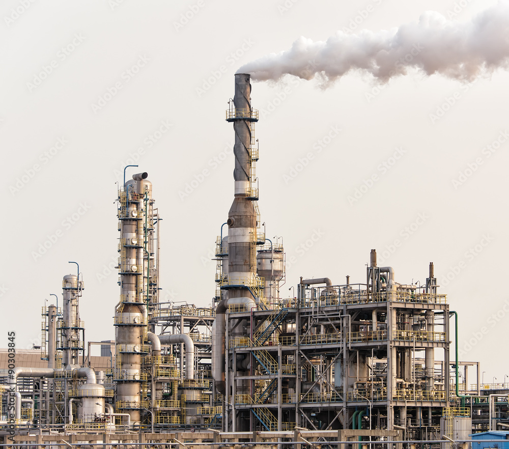 gas processing factory. landscape with gas and oil industry gas processing factory. landscape with gas and oil industry
