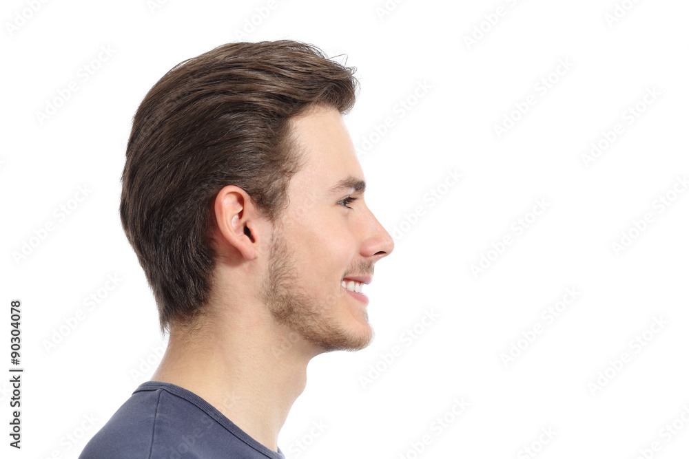 Side view of a handsome man facial portrait Side view of a handsome man facial portrait