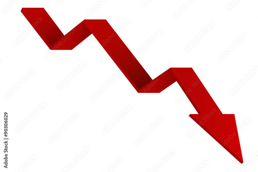 Red Indication arrows. Down arrows, statistic financial graphic. Red Indication arrows. Down arrows, statistic financial graphic.
