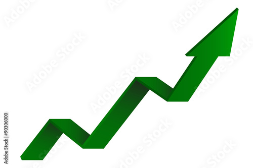 Green Indication arrows. Up arrows, statistic financial graphic. 
