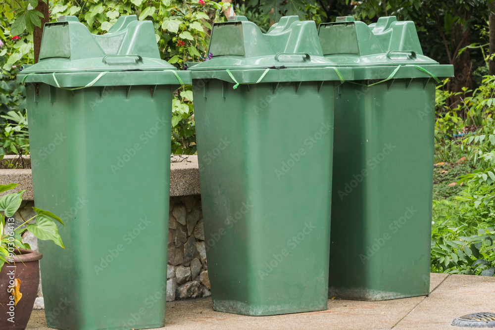 the bin in garden