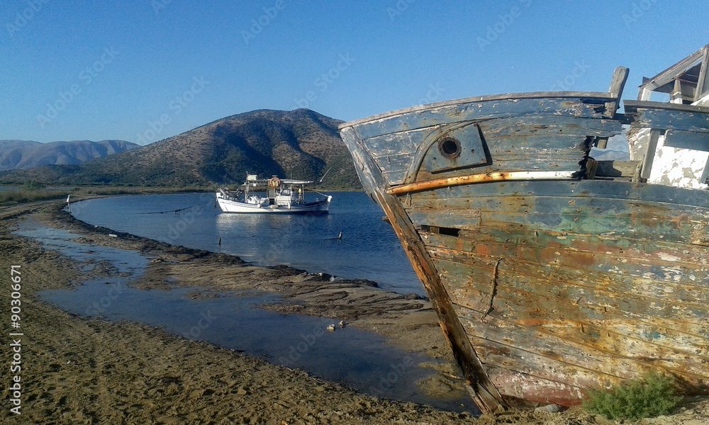 shipwreck wood boat on beach shipwreck wood boat on beach