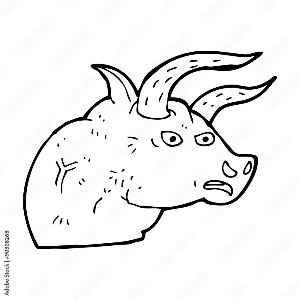 cartoon angry bull head cartoon angry bull head