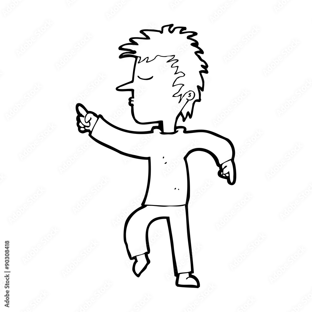 cartoon man pointing