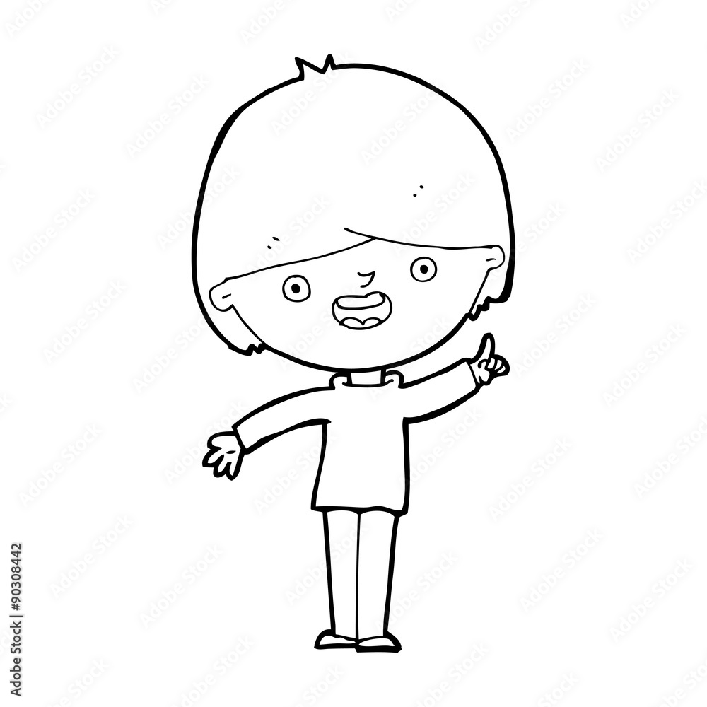 Obraz premium cartoon happy boy