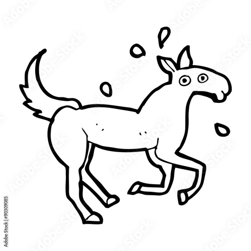 cartoon horse sweating © lineartestpilot