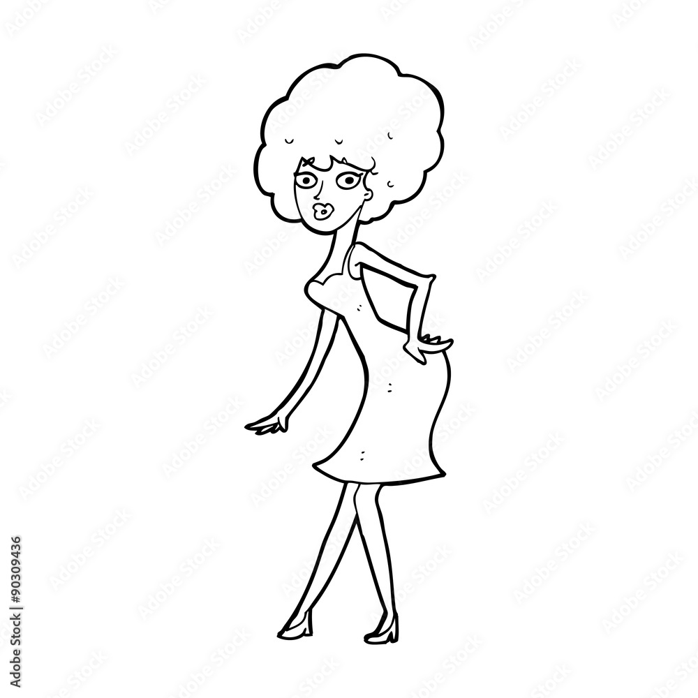 cartoon woman posing in dress cartoon woman posing in dress
