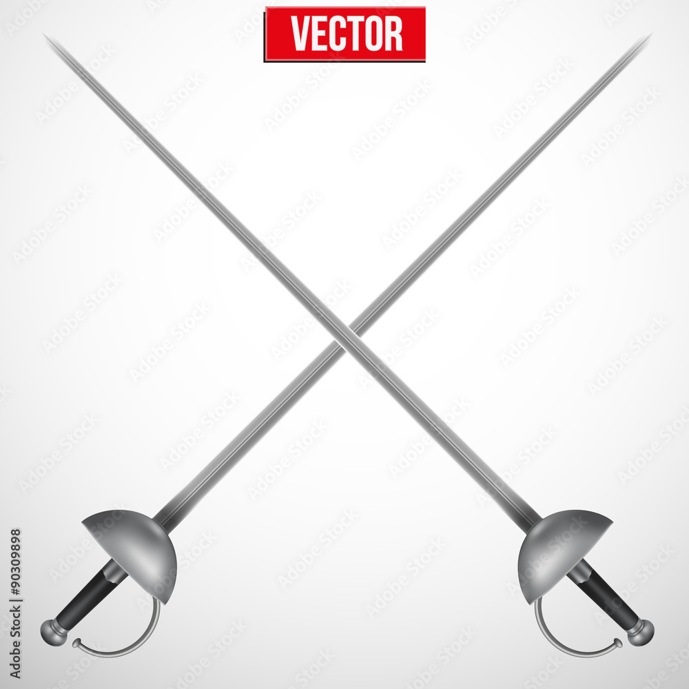 Pair of Fencing Rapiers. Realistic vector Illustration Pair of Fencing Rapiers. Realistic vector Illustration