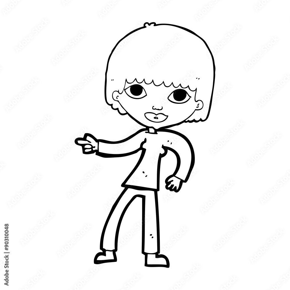 cartoon woman pointing cartoon woman pointing