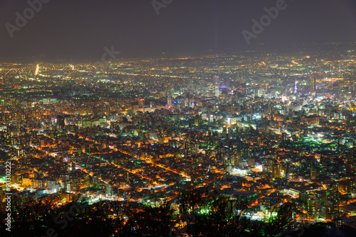 Sapporo at dusk, view from Observatory of Mt.Moiwa