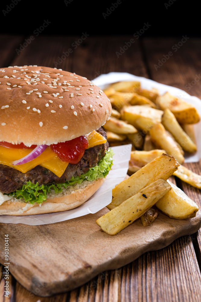 Big Burger with homemade French Fries Big Burger with homemade French Fries