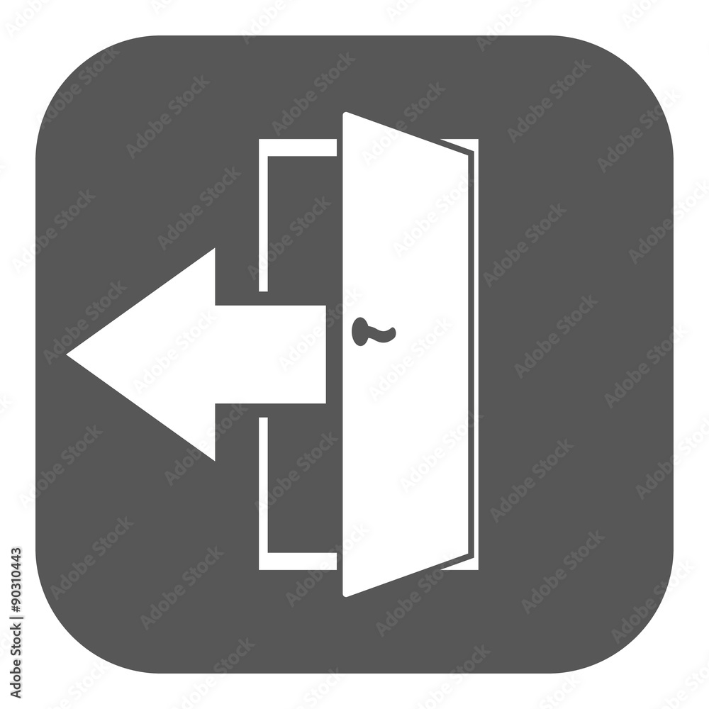 The exit icon. Logout and output, outlet, out symbol. Flat The exit icon. Logout and output, outlet, out symbol. Flat