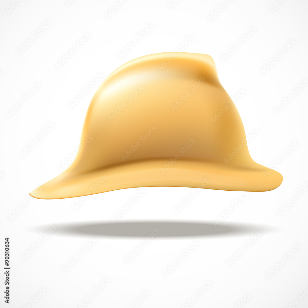 Gold fireman helmet vector side view Gold fireman helmet vector side view