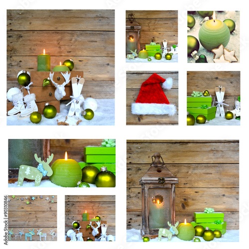 Weihnachtscollage - Deko grün