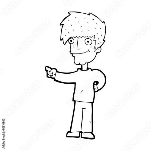 cartoon man pointing