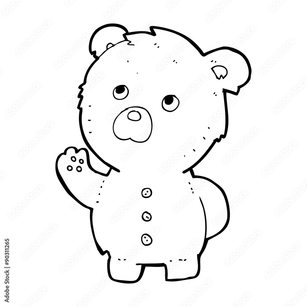 cartoon waving teddy bear cartoon waving teddy bear