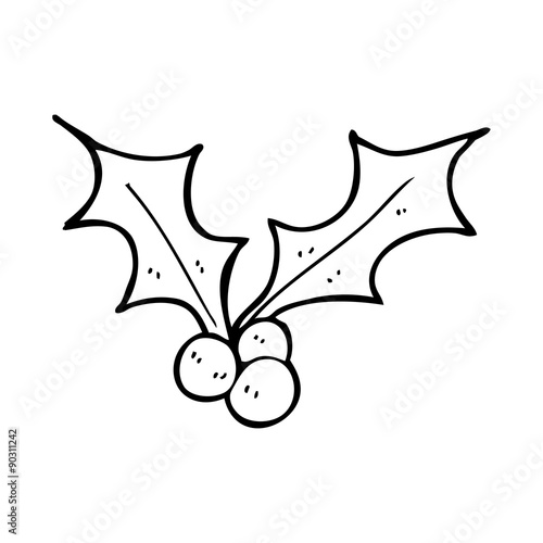 cartoon christmas holly
