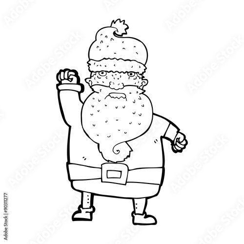 cartoon angry santa claus