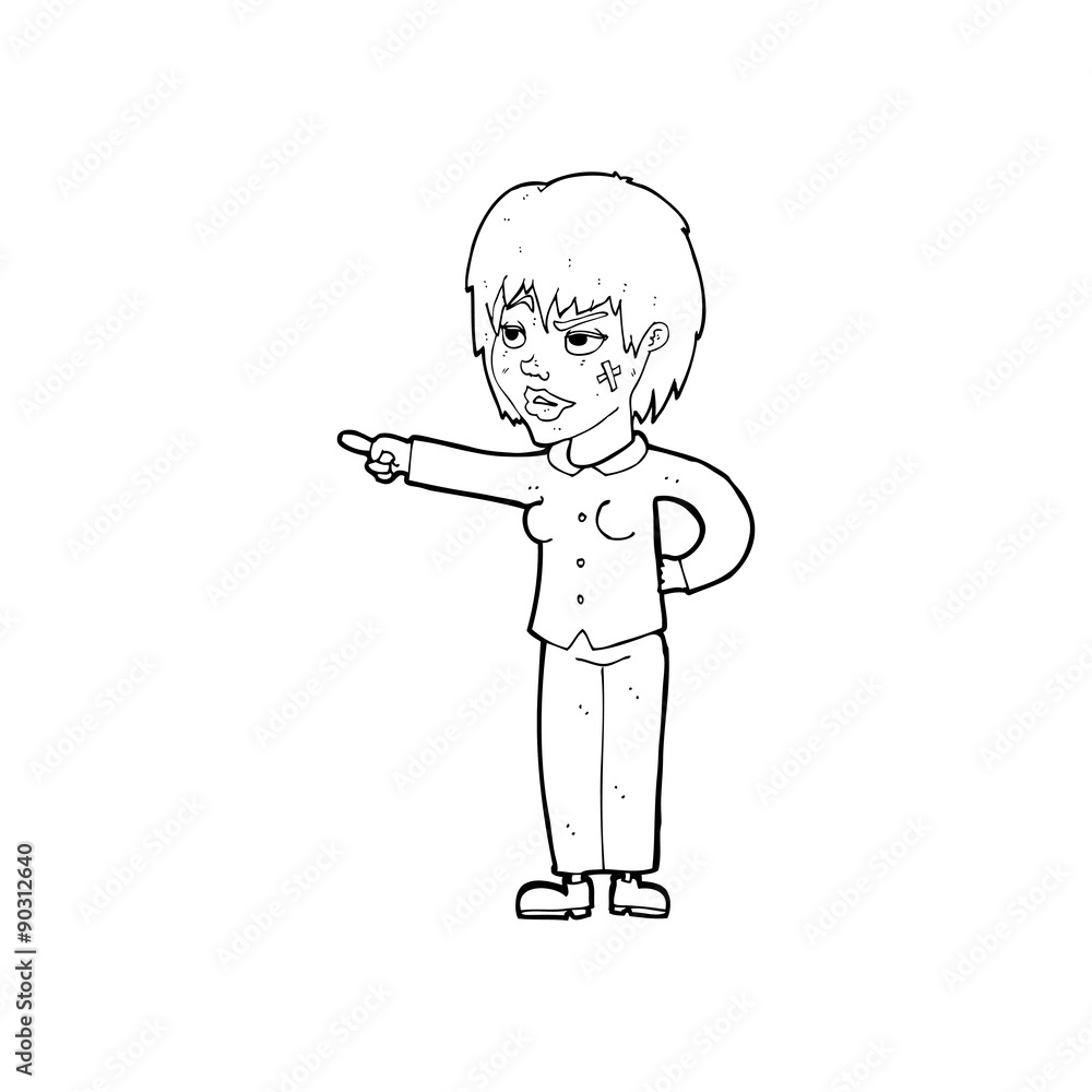cartoon woman pointing cartoon woman pointing