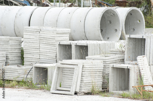 Various types of prefabricated concrete for discharges