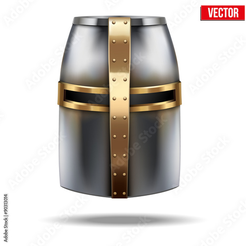 Crusader Knight's Helmet. Vector Illustration.