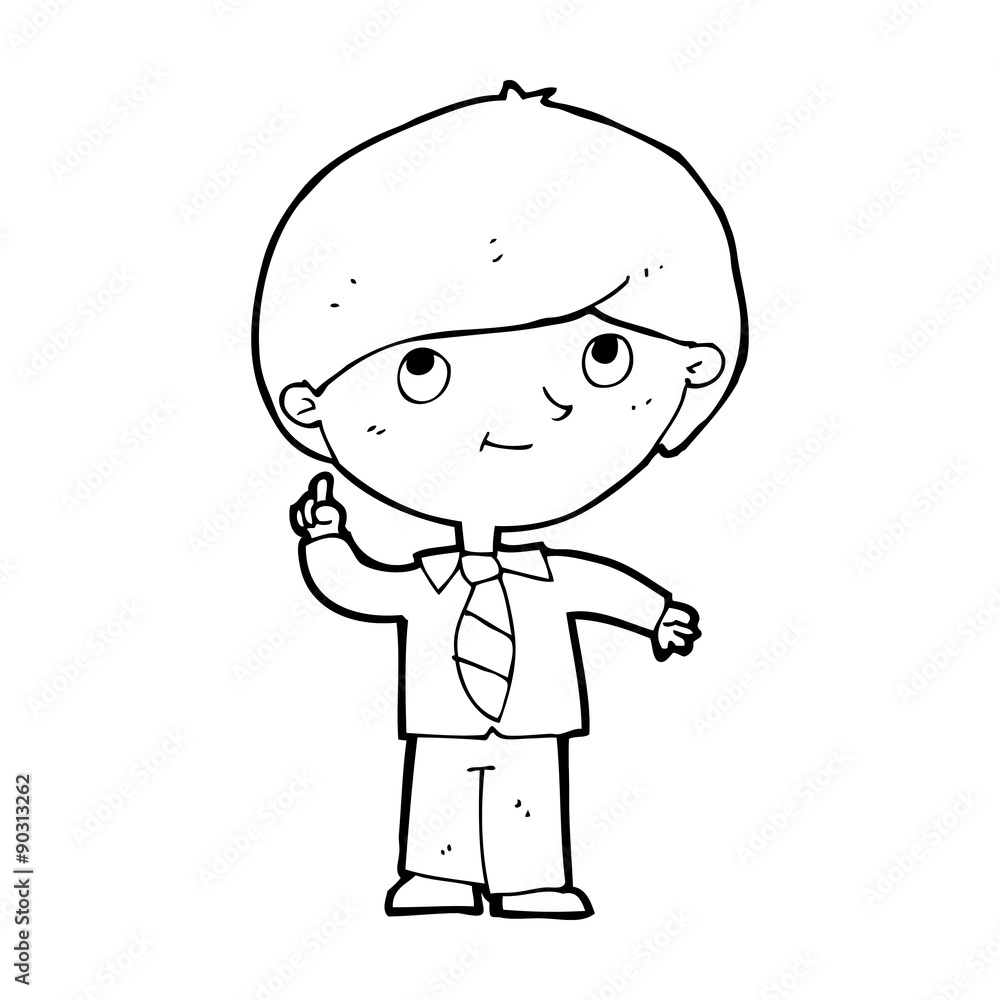 cartoon boy with idea