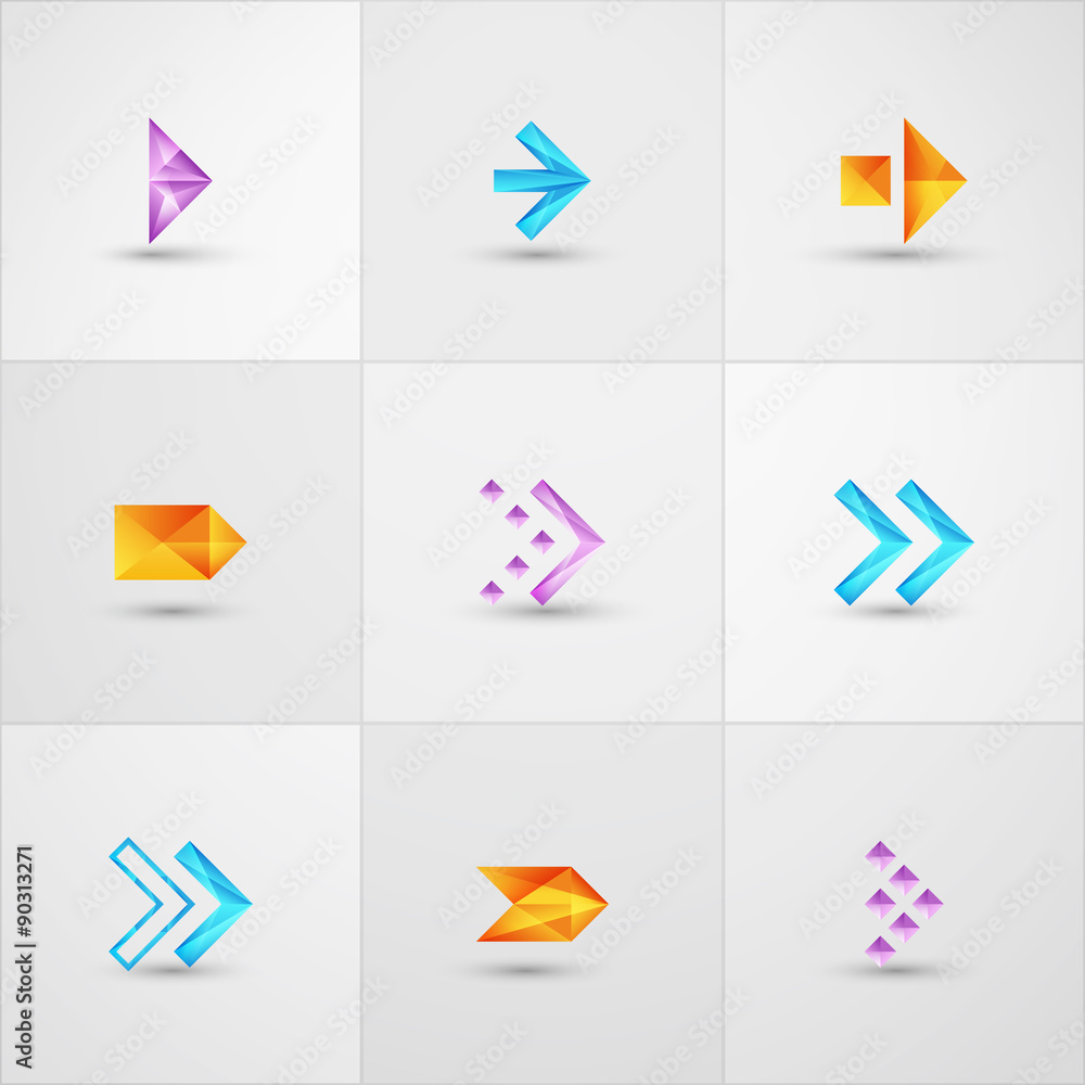 Arrow sign icon set Arrow sign icon set
