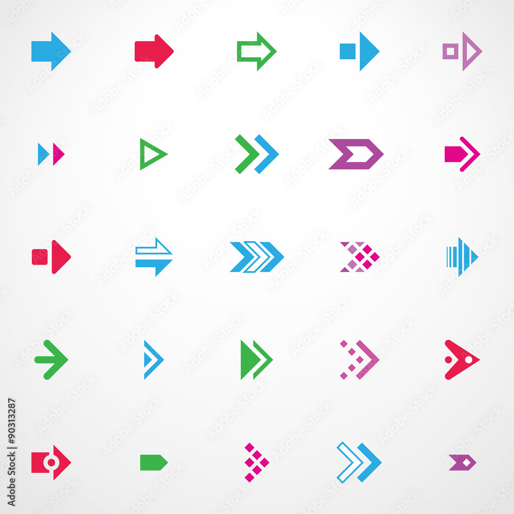 Arrow sign icon set Arrow sign icon set