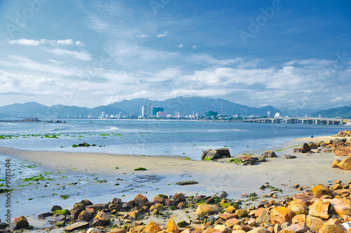 Nha Trang is a coastal city in Vietnam, famous with beautiful beaches and bays. photo