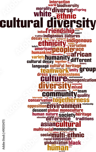 Cultural diversity word cloud concept. Vector illustration