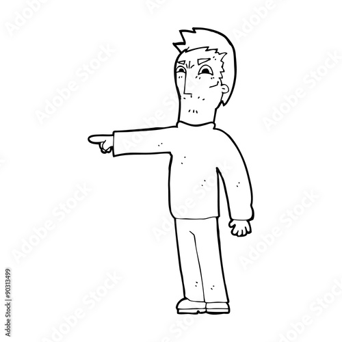 cartoon angry man pointing
