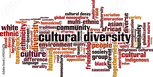 Cultural diversity word cloud concept. Vector illustration
