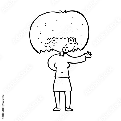 cartoon woman gesturing