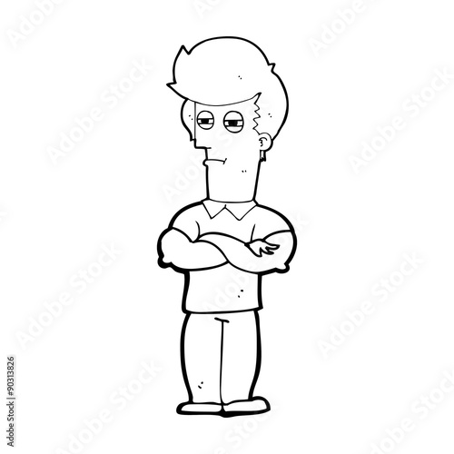 cartoon man with folded arms