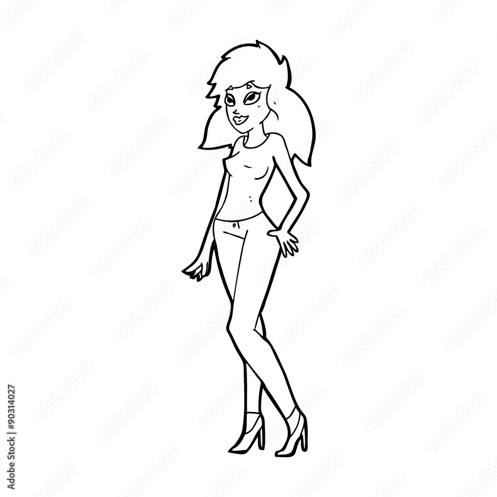 cartoon pretty woman