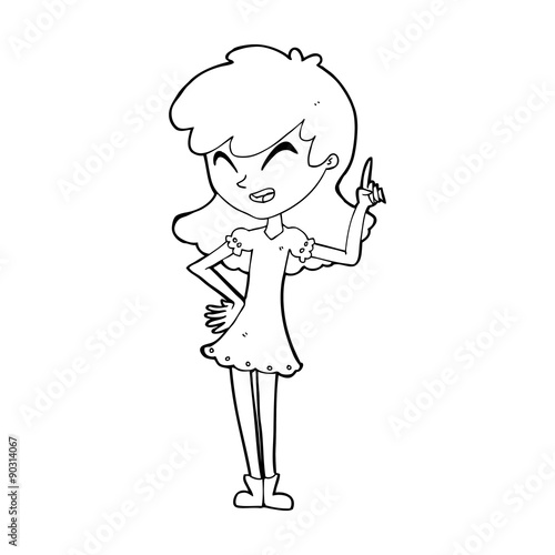 cartoon girl making point