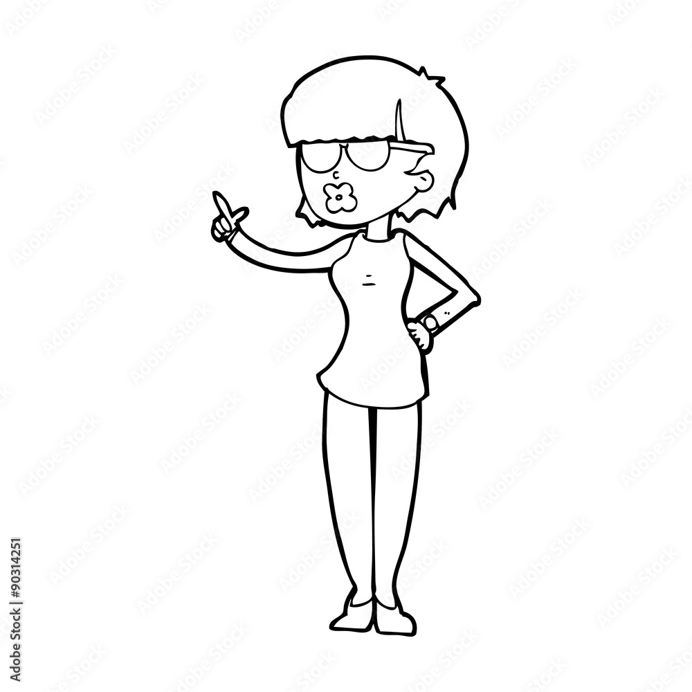 cartoon woman wearing spectacles cartoon woman wearing spectacles