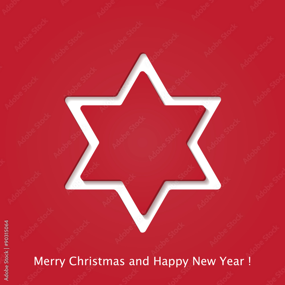 Christmas background star cutted from paper on red background. Christmas background star cutted from paper on red background.