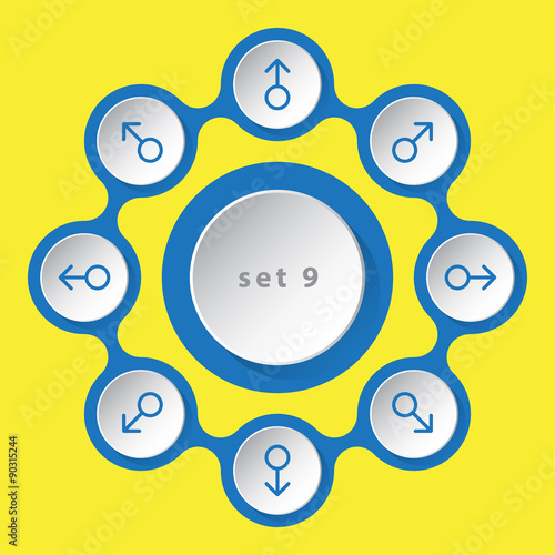 eight icons with arrows
