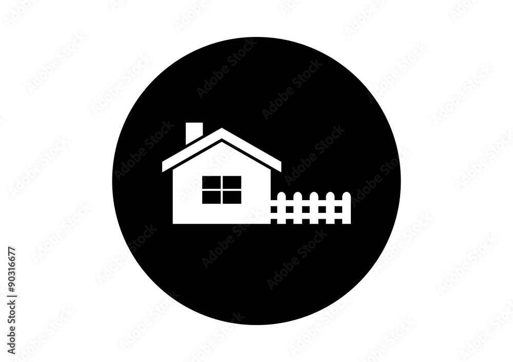 Black and white house icon on white background Black and white house icon on white background