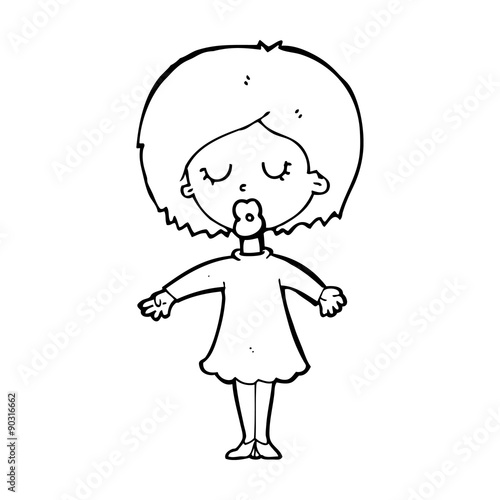 cartoon woman in dress